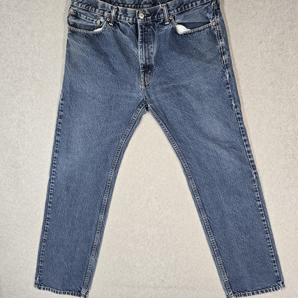 Levi's 505 Men Jeans 38X34 Blue Denim Regular Fit Straight Leg 32" Inseam